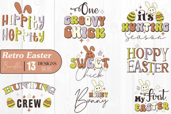 Download Retro Easter Day Quotes SVG Bundle Retro - Bundle Collection