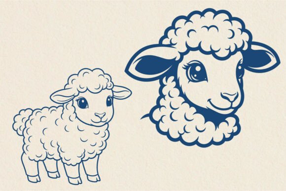 Download Cute Baby Lamb SVG Bundle Cartoon Sheep. - Bundle Collection