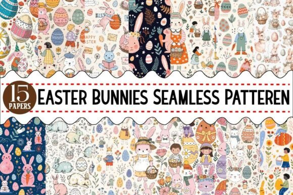 Download Easter Bunnies Seamless Patteren Bundle - Bundle Collection