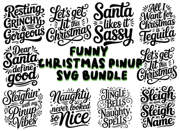 Download Funny Christmas Pinup SVG Bundle - Bundle Collection