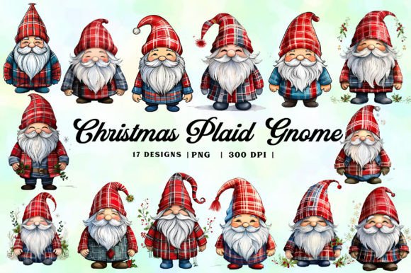 Download Christmas Plaid Gnome Clipart PNG Bundle - Bundle Collection