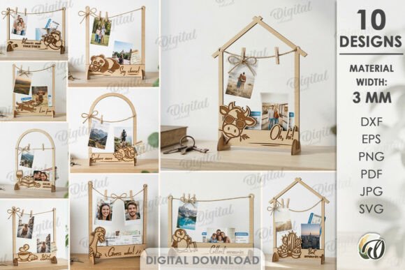 Download Photo Holders Frames Bundle Lasercut - Bundle Collection