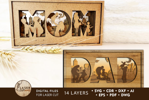 Download MOM &amp; DAD BUNDLE Multilayer Cut Files - Bundle Collection