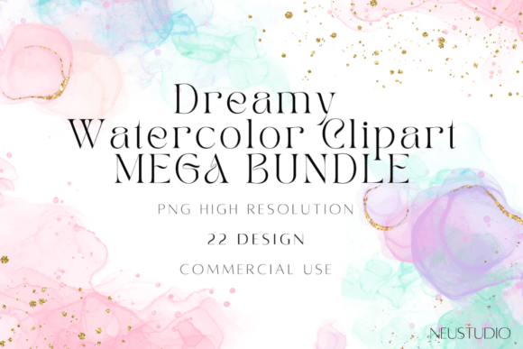 Download Dreamy Watercolor Clipart PNG BUNDLE - Bundle Collection
