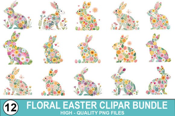 Download Floral Easter Clipart Bundle - PNG Files - Bundle Collection