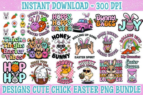Download Cute Chick Easter PNG Bundle Sublimation - Bundle Collection