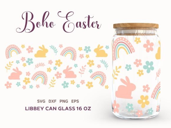 Download Boho Easter Libbey Can Glass Wrap SVG - Premium Bundle