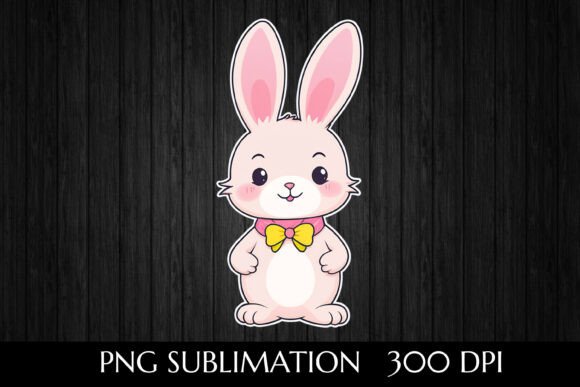 Download Pink Cartoon Rabbit with Bow Tie - Premium Resources