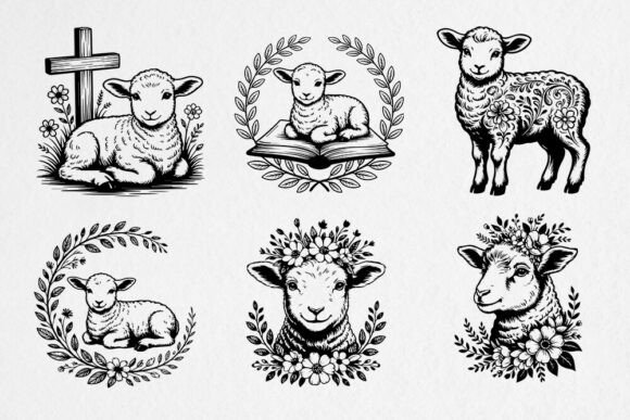 Download Floral Lamb SVG Bundle Christian Sheep - Bundle Collection