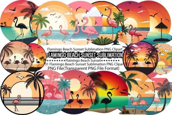 Download Flamingo Beach Sunset Sublimation Bundle - Bundle Collection