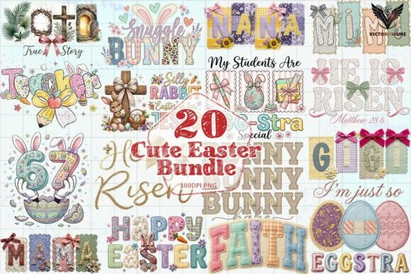 Download Cute Easter Sayings Bundle PNG - Bundle Collection