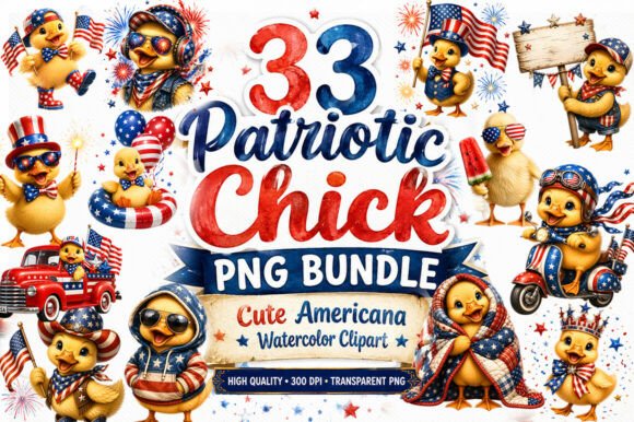 Download Patriotic-Kawaii-Chick-PNG-Bundle - Bundle Collection