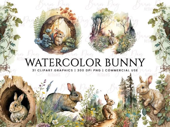 Download Watercolor Bunny Clipart Bundle - Bundle Collection