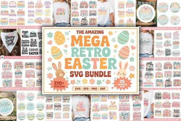 Download The Amazing Mega Retro Easter SVG Bundle - Bundle Collection