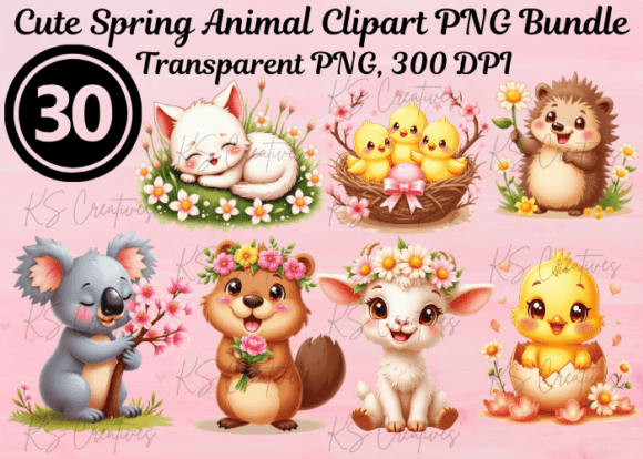 Download Cute Spring Animal Clipart PNG Bundle - Bundle Collection