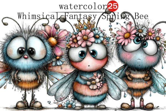Download Whimsical Fantasy Spring Bee Clipart - Fantasy spring Collection