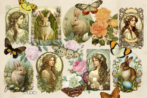 Download Spring Vintage Easter PNG Bundle - Bundle Collection