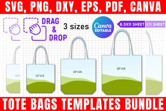 Download Tote Bags Canva Templates Bundle - Bundle Collection